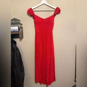 Hollister red corset top maxi dress